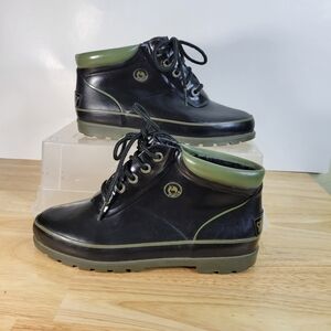 Womans Sporto Thermolite Lace up Duck Boots Black/Olive Size 7